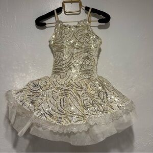 Revolution Ivory Sparkling Sequin Dance Costume